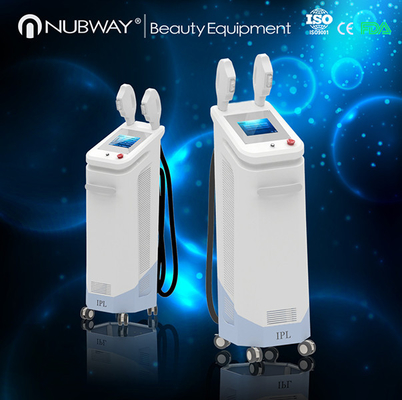 3000W 痛みのない 2 ハンドル SHR IPL の毛の取り外し機械ドイツ強力なランプ