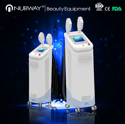 3000W 痛みのない 2 ハンドル SHR IPL の毛の取り外し機械ドイツ強力なランプ