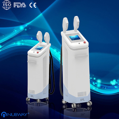 3000W 痛みのない 2 ハンドル SHR IPL の毛の取り外し機械ドイツ強力なランプ